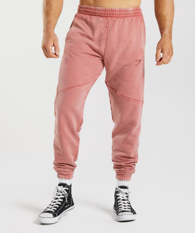 Men\'s Gymshark Power Washed Jogger Pink | NZ 1UYLJP